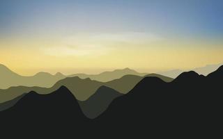 silhouettes de montagnes panoramiques vue paysage vecteur