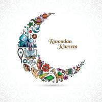 beau fond de lune décorative ramadan kareem vecteur