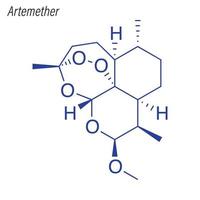 formule squelettique vectorielle de l'artéméther. molécule chimique du médicament. vecteur