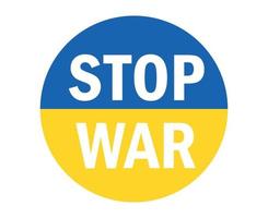 arrêter la guerre en ukraine emblème du drapeau symbole abstrait illustration vectorielle blanc vecteur