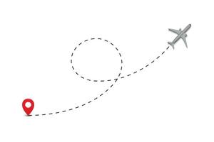 lignes pointillées de route d'avion. vecteur
