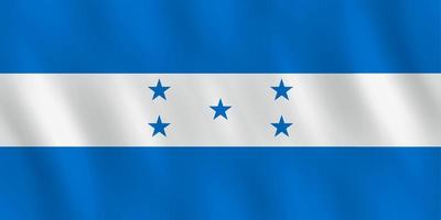 drapeau du honduras avec effet ondulant, proportion officielle. vecteur