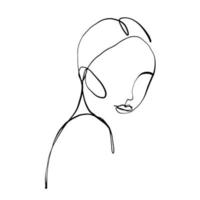 dessin au trait de visage de femme et femmes minimalistes abstraites modernes fait face au visage. différentes formes pour la décoration murale. utiliser pour les histoires de réseaux sociaux, les logos de beauté, les affiches. conception de vecteur