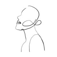 dessin au trait de visage de femme et femmes minimalistes abstraites modernes fait face au visage. différentes formes pour la décoration murale. utiliser pour les histoires de réseaux sociaux, les logos de beauté, les affiches. conception de vecteur