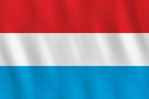 drapeau luxembourgeois avec effet ondulant, proportion officielle. vecteur