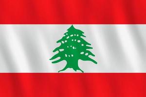 drapeau du liban avec effet ondulant, proportion officielle. vecteur