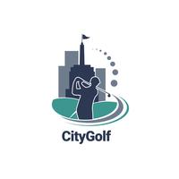 logo de golf de ville vecteur