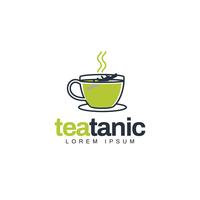 Symbole de logo de thé vert créatif unique vecteur