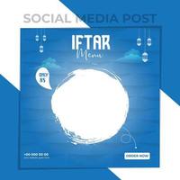 menu iftar coloré publication sur les réseaux sociaux vecteur