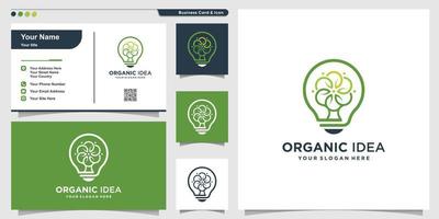 logo organique avec style d'arbre créatif moderne et modèle de conception de carte de visite, arbre, nature, moderne, dessin au trait, vecteur premium