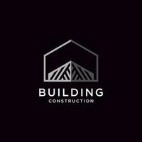 illustration de conception de logo de construction, architectural, vecteur premium de construction