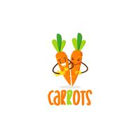 Logo de couple de carottes vecteur