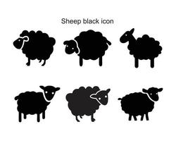 symbole d'icône noire de mouton illustration vectorielle plate pour la conception graphique et web. vecteur