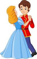dessin animé prince et princesse dansant vecteur