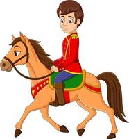 prince de dessin animé à cheval vecteur