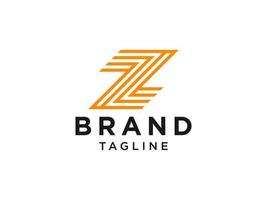 logo abstrait de la lettre initiale z. style géométrique orange isolé sur fond blanc. utilisable pour les logos d'entreprise et de marque. Élément de modèle de conception de logo vectoriel plat