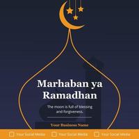 modèle de publication sur les réseaux sociaux marhaban ya ramadhan vecteur