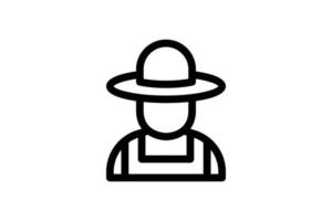 icône avatar agriculteur style de ligne agricole gratuit vecteur