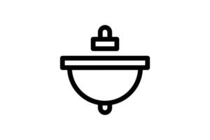 lavabo icône style de ligne de salle de bain gratuit vecteur