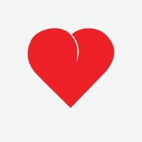 vecteur d'icône de coeur. symbole de l'amour parfait. signe de la saint-valentin, emblème isolé sur fond blanc, style plat pour la conception graphique et web,