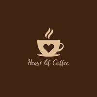 amour du modèle de conception de logo vectoriel café