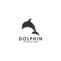 modèle de logo dauphin sur fond blanc vecteur