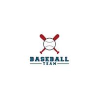 modèle de logo de baseball sur fond blanc vecteur