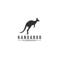 logo illustration kangourou sautant sur fond blanc vecteur