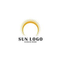 modèle de logo soleil simple sur fond blanc vecteur