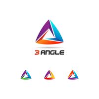 Jeu de logo triangle coloré en boucle vecteur