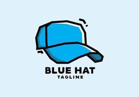 style d'art rigide de chapeau bleu vecteur