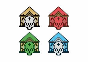 ensemble d'insignes colorés de la maison du crâne