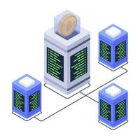 icône de centre de données crypto dans la conception isométrique, conception modifiable vecteur