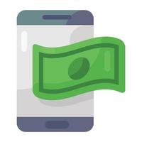 une icône des services bancaires mobiles dans un style modifiable vecteur