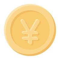 style d'icône de pièce de monnaie yen, vecteur plat