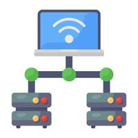 icône de la mise en réseau au design plat vecteur