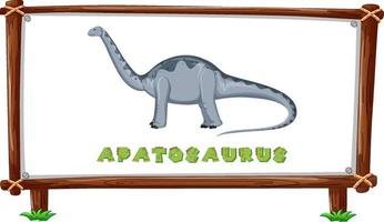 modèle de cadre avec dinosaures et texte apatosaurus design à l'intérieur vecteur