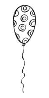 illustration de ballon volant dessiné à la main isolé sur fond blanc. doodle de ballon de fête d'anniversaire. clipart de vacances. vecteur