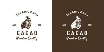 illustration graphique vectoriel de la silhouette noire de la plante de fèves de cacao de la ferme biologique bon pour le cacao logo vintage de cacao à l'industrie du cacao, jardin biologique, épicerie de détail