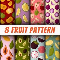 Ensemble de papier peint à motif de fruits vecteur