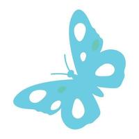 silhouette de papillon turquoise objet vectoriel de couleur semi-plat