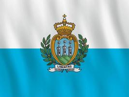 drapeau de saint-marin avec effet ondulant, proportion officielle. vecteur