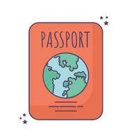 conception de passeport orange vecteur