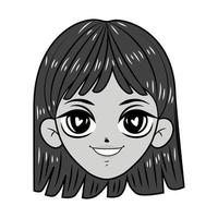 visage de fille manga vecteur