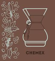 carte chemex café vecteur