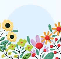 affiche de fleurs colorées vecteur