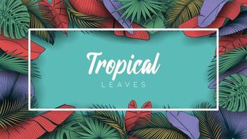 fond de feuilles d'été tropical avec des plantes de la jungle vecteur