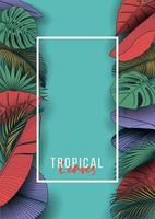 fond de feuilles d'été tropical avec des plantes de la jungle vecteur