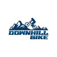 montagnes. illustration vectorielle de conception de logo de vélo de montagne. sport de logo de descente. vecteur