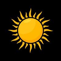 icônes du soleil. icône de soleil isolé sur fond noir. illustration de conception vectorielle d'icône de soleil. création de logo soleil. vecteur